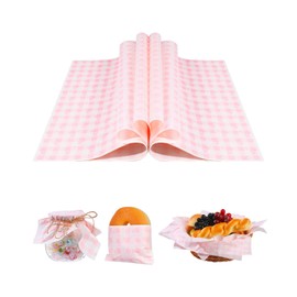 100 Pcs Pink Bow Waxed Deli Paper Sheets, 12 x 12 Inch Coquette Theme Sandwiches Wrapping Paper, Greaseproof Food Basket Liners for Picnic Birthday Wedding Party Packing Supplies