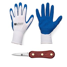 Variety of R.Murphy Oyster Knives and Shuckers with R. Murphy Coated Oyster & Clam Shucking Gloves (Damariscotta East West Coast Oyster Knife Shucker)