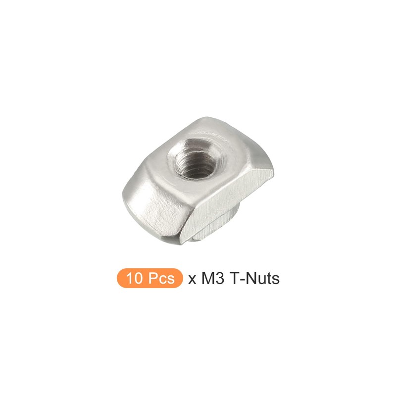 METALLIXITY Slide T-Groove Nuts M3 Threads 10pcs Carbon Steel T-Groove