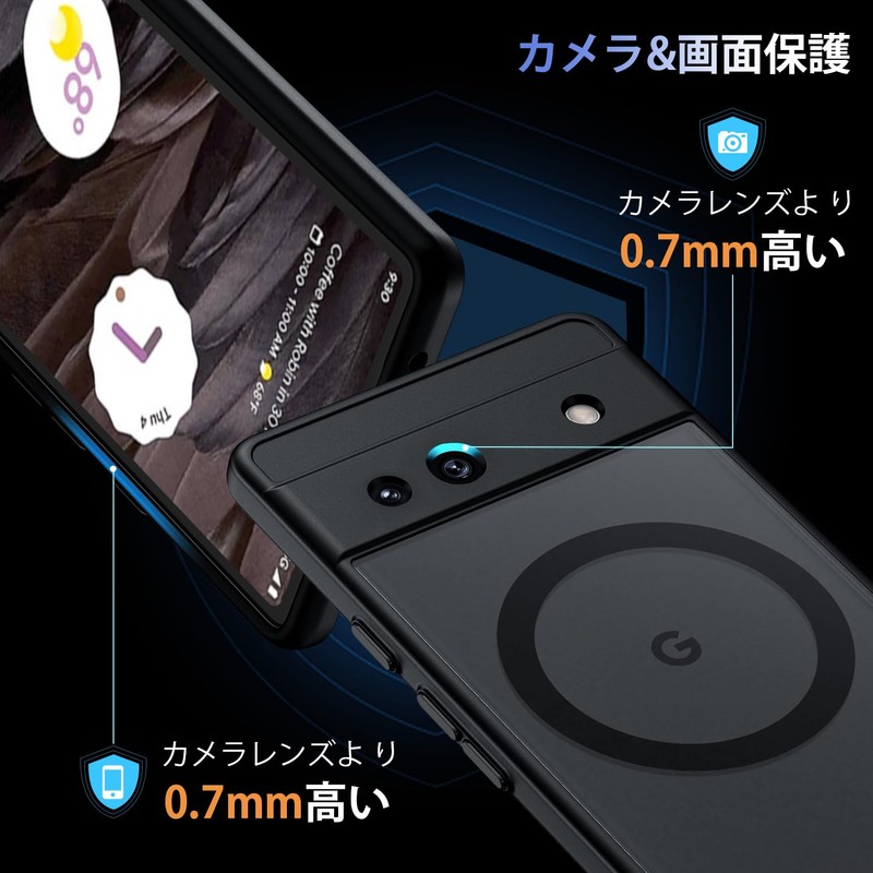 【MagSafe Compatible・Zero Fingerprints】Google Pixel 7A Case with Built-in Magnet [With