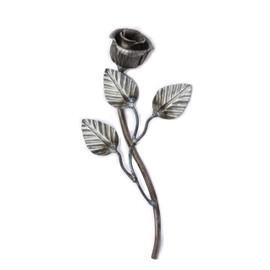 UHRIG Wrought Iron Rose, Decorative Flower Made of Steel, Garden Decoration (Curved 24 cm Long)