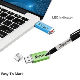 Memory Stick 32GB USB 5Pack EASTBULL USB 2.0 Thumb Flash Drives Pen Memory Stick Fold Storage (5 Mixed Color With Lanyard)