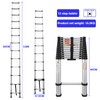 12.5FT Telescoping Ladder Aluminum Telescopic Extension Ladder One Button Retraction
