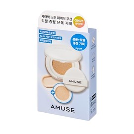 【AMUSE公式】 セラミックスキンパーフェクタークッション企画セット(1.5 ナチュラル, 本品+リフィルセット)
