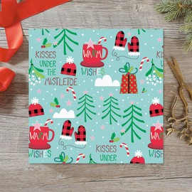 Current Kisses Under the Mistletoe Christmas Rolled Wrapping Paper - Premium Jumbo 23-Inch x 32-Foot Gift Wrap Roll, 61 Square Feet Total