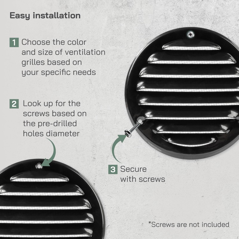 Vent Systems 4" Inch Black Soffit Vent Cover - Pack