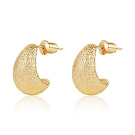 Feskive Gold Earring for Women Hammered Teardrop Earrings Dainty Irregular Shape Hoop Earrings Lightweight Hypoallergenic Stud Earrings Fashion Jewelry for Women