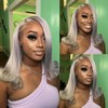 Grey Bob Wigs Human Hair 13x4 Lace Front Wigs Glueless