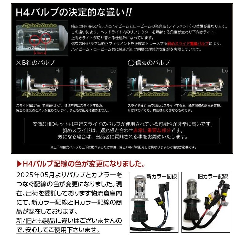 Shingen Replacement HID Bulb, H4, Hi/Lo Switchable, 6000K, 35W, 55W,