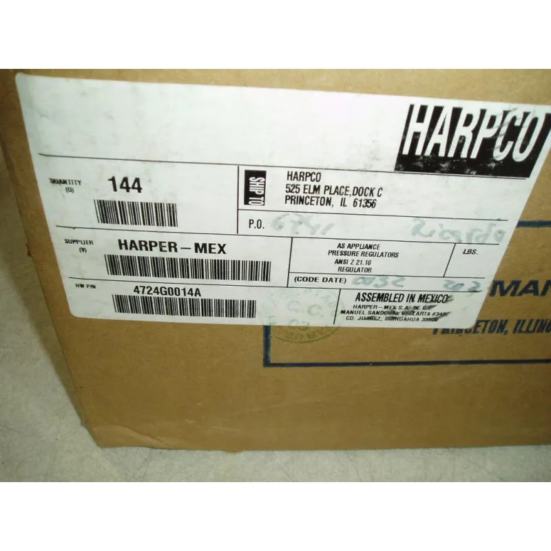 HARPER - WYMAN NATURAL GAS PRESSURE REGULATOR 1/2 3.5