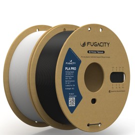 FugaCity Fugacity PLA Filament 1.75mm, Black & White 3D Printer Filament 1KG Spool, Dimensional Accuracy +/- 0.02mm, Enhanced Printing Effect Fits Most FDM 3D Printers (Black & White, 2 Pack)