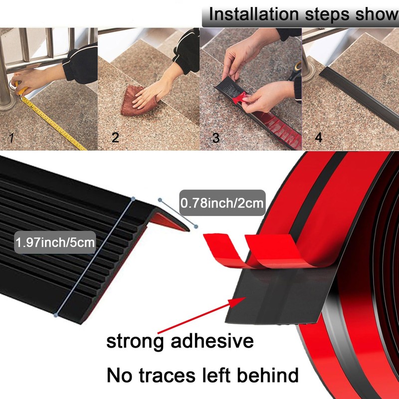 Vinyl Stair Nosing 8Ft Self Adhesive Stair Edge Protector Stair