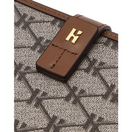 Hazzys (광주신세계)헤리아토 브라운 시그니처 패턴 가죽 반지갑 HIWA4F885W2 (Gwangju Shinsegae) Heriato Brown Signature Pattern Leather Mini Wallet HIWA4F885W2