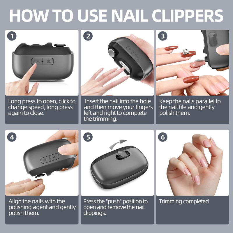 3-in-1 Upgraded Electric Nail Clipper,Nail clippersl with Polishing,Automatic Electric Nail