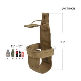EXCELLENT ELITE SPANKER Tactical Military Portable Belt Bottle Holder Molle Adjust Bottle Holder Belt (Brown)