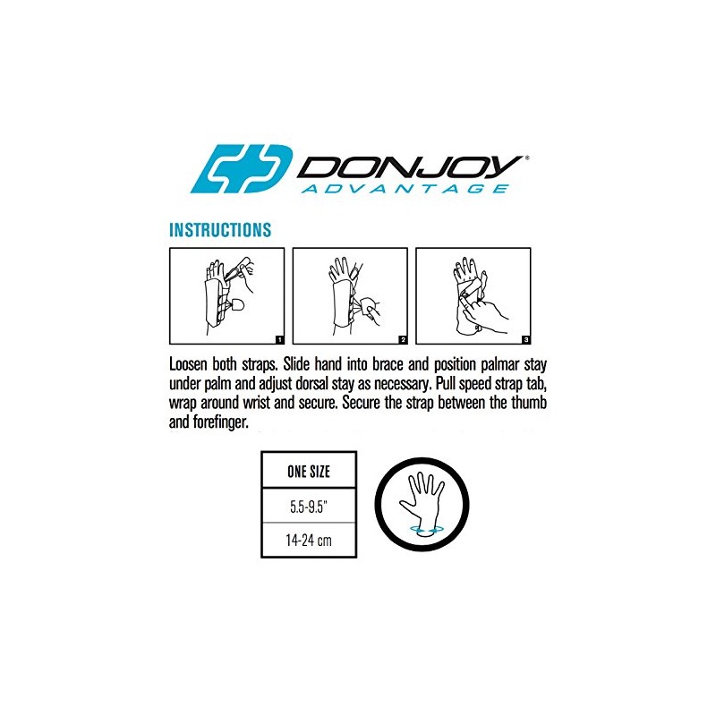 DonJoy Advantage DA161WB02-BLK-R Stabilizing Speed-Wrap Wrist Brace for Carpal Tunnel,