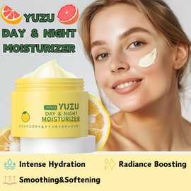 YUZU Day & Night Face Moisturiser, Face Cream for Dry Skin, Moisturiser Face Women & Men for Smoothing & Softening, Nourishing & Hydrating Face Moisturisers, Natural YUZU Cream Face Care
