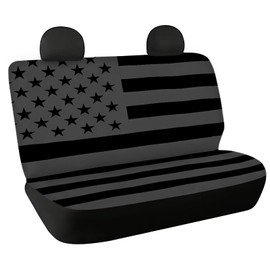 Darisoco USA Flag Black Rear Seat Covers for Cars Vehicle Long Rear Bench Seat Cover Non-Slip Soft Pet,Bench Protective Cover Decorative Cars
