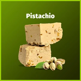 Sesame Halva with Pistachio – Delicious Sweet Israeli Snacks Sesame Tahini Treat Bars for Melt-in-Your Mouth Delight – Perfect Halva Pistachio for Any Occasion – Vegan, Kosher – 16OZ (454g)