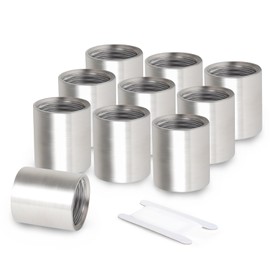 GORAGUCHI 10PCS 304 Stainless Steel Cast Pipe Fitting, 1/2" NPT x 1/2" NPT Female Threaded Coupling for Air/Fuel/Water/Gas/Oi