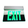 NICOR Lighting LED Emergency Exit Sign, Mirrored with Green Lettering