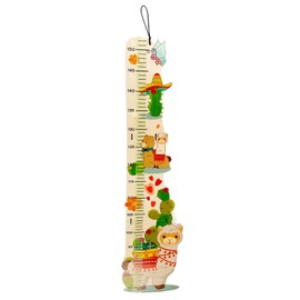 Hess Holzspielzeug 14633 Wooden Height Chart for Children, Llama Series, Handmade, Foldable, Suitable for a Height of Approx. 80 to 150 cm