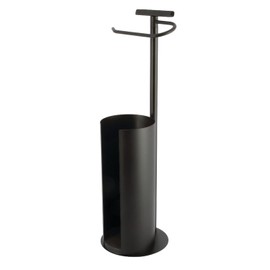 Kingston Brass CC2030 Continental Freestanding Toilet Paper Holder with Roll Storage and Phone Stand, Matte Black