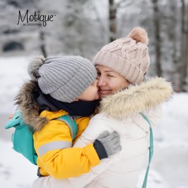 Motique Accessories Red Kids Gloves Magic Knit Gloves for Girls/Boys Solid Colors