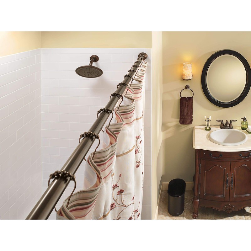 Moen TR1000OWB 44-72-Inch Adjustable Tension Mounted Straight Shower Curtain Rod,