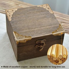 4 PCS Antique Brass Jewelry Box Corner Case Chest Corner Protector Guard Edge Cover