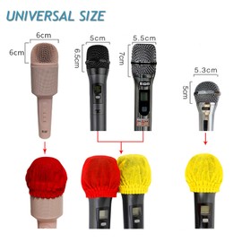 Disposable Microphone Cover 250pcs, Non-Woven Handheld Microphone Windscreen Protective Cap with Elastic Band Mic Hygiene Covers for Recording Room, KTV, Karaoke, Stage Performance