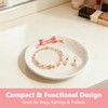 YAFIYGI Bow Jewelry Holder Ceramic Pink Dish Cute Coquette Small