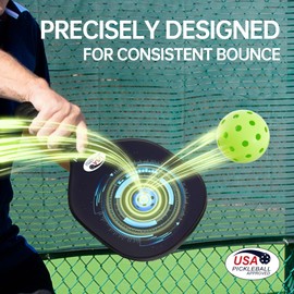 Amyracel Outdoor Pickleball Balls, 40 Holes Pickleballs 3 Pack, High Bounce True Flight Practice Pickle Ball Crack-Resistant