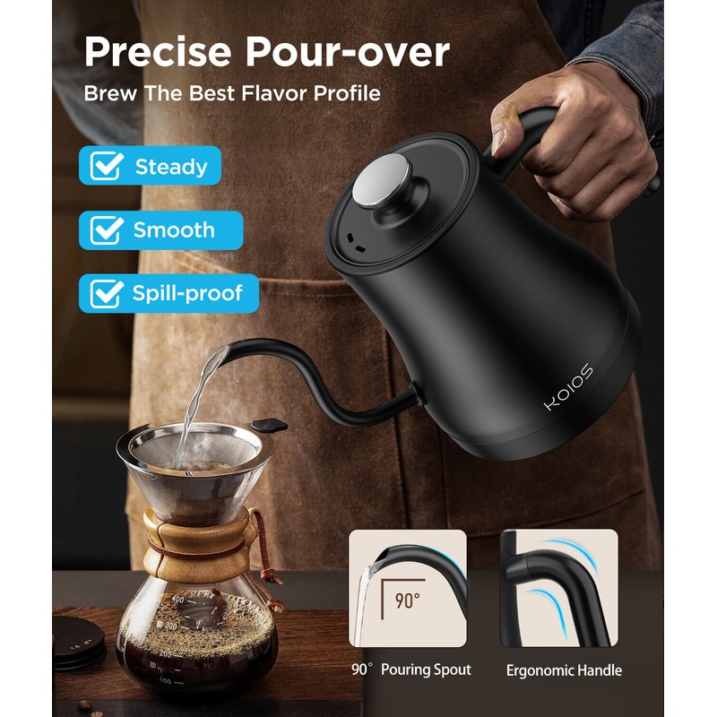 KOIOS Digital Gooseneck Auto Shut Off & Boil-Dry Protection Temperature