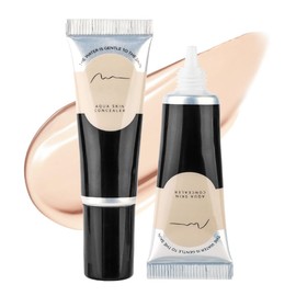 2 pcs Under Eye Full Coverage Concealer Skin Concealer Set- for Dark Circles, Fine Lines, Redness & Discoloration - Waterproof - Natural Finish – 0.7 fl oz (Beige, one pc)