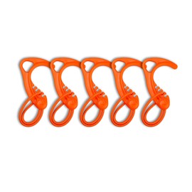 8TIMBER Gear Hook Orange 5-Pack — S Hook for Backpacks, Cars, Stollers, Purses, and Closet Storage, S Carabiner and Hero Clip Heavy Duty Alternative, S Carabiner Clip, S Hook for Quick and Easy Use