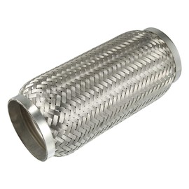 X AUTOHAUX 3.5"x9"x9.84" Car Exhaust Flexible Pipe Tubing Universal Exhaust Joint Stainless Steel Silver Tone