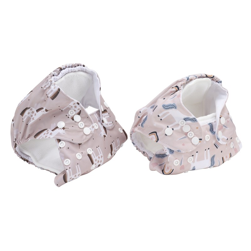 2pcs Baby Cloth Diapers Reusable Washable One Size Adjustable Stretchy