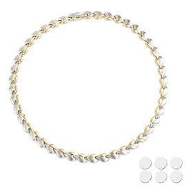 KYOSI Magnetic Necklace for Women 3500 Gauss Strength Magnet Jewelry Stainless Steel Chain (Silver&Gold)