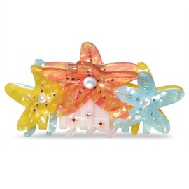 BVGA Sea Animal Hair Claw Clips Marine Life Starfish Pearl Crystal Claw Clips Cute Large Acrylic Claw Hair Clips Barrettes Beach Stylish Hair Accessories Gifts for Women Girls