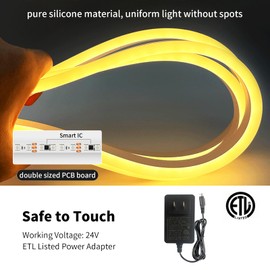 Ustarus Neon Rope Lights 20FT RGB IC, Neon Light Strip LED Strip Lights for Bedroom with Remote&App IP65 Waterproof Music Sync, Color Changing Rainbow LED Rope Lights for Wall Decor Indoor Outside