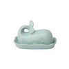 Creative Co-Op Aqua Blue Whale Shaped Butter Dish