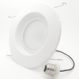 Bioluz LED 5" & 6" LED Retrofit Recessed Lighting Fixtures 120 Watt Replacement 1200 Lumens - 2700K Warm White, 4 Pack, Flat/Smooth