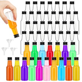 Alotpower Mini Liquor Bottles 50ml/1.7oz 48Pack, Plastic Shot Bottles with Caps-Empty Mini Salad Dressing Bottles with Funnels for Weddings,Party Favors(1.7fl.oz,Set of 48)