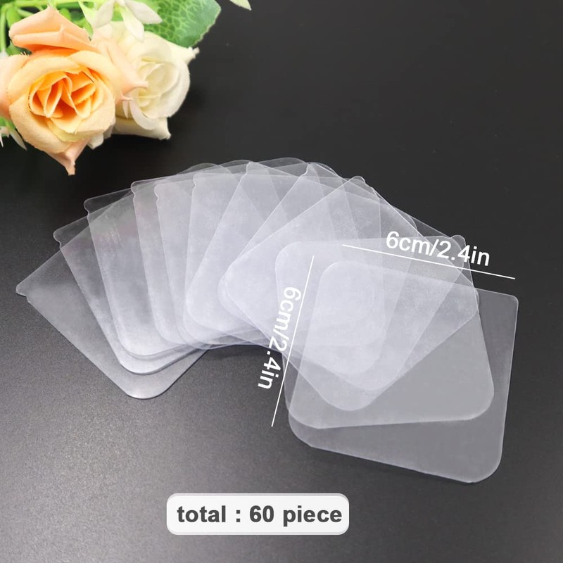 Huakaile Clear Double Sided Mounting Tape Squares Heavy Duty, Traceless