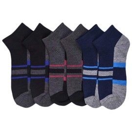 ToBeInStyle Calcetines informales de corte bajo, elásticos, para niños o hombres, paquete de 6, multicolor/fantasía (Strong), Boys' Size: 6-8