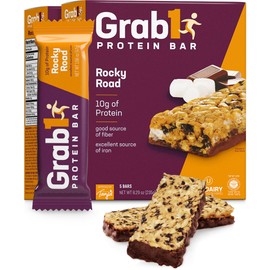 Grab1 Rocky Road Protein Bars | 10 Grams Protein (2 Pack - 10 Bars) Controls Hunger | Certified Kosher | Low Calorie | Perfect for Snacking | Meal Replacement