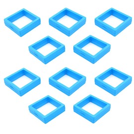 Tiardey Pack of 10 3D Floating Frame Display Holder Stand PE Film Transparent Jewellery Storage Box Tarnish Protection Coin Holder – Blue