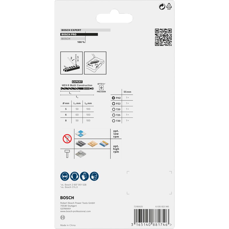 Bosch Professional 2608577144 8-Piece Impact Control Screwdriver Bit and Metal