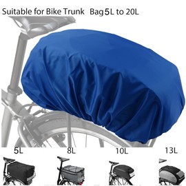 VAOLOAV 5L to 20L Mini Bike Rear Rain Cover Bike Rack Trunk Bag Cover Bicycle Basket Rain Cover Waterproof Blue